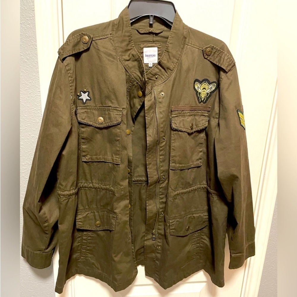 ⛱️🔥Kensie - Army Green Vintage Y2K Military Field Jacket - L